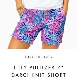 Lilly Pulitzer Darci Knit Scallop Shorts Size 8 Tropics Down Low